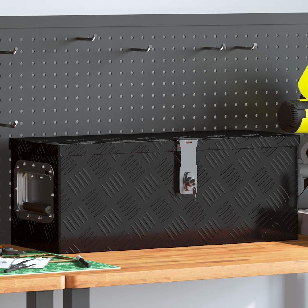 VidaXL Aufbewahrungsbox 60x23,5x23 cm Aluminium Schwarz
