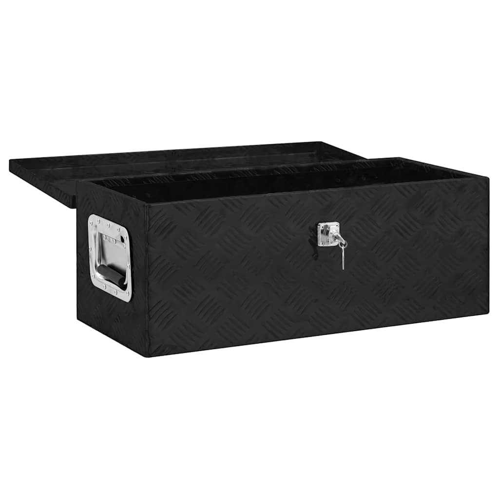 VIDAXL - Aufbewahrungsbox 70x31x27 cm Aluminium Schwarz