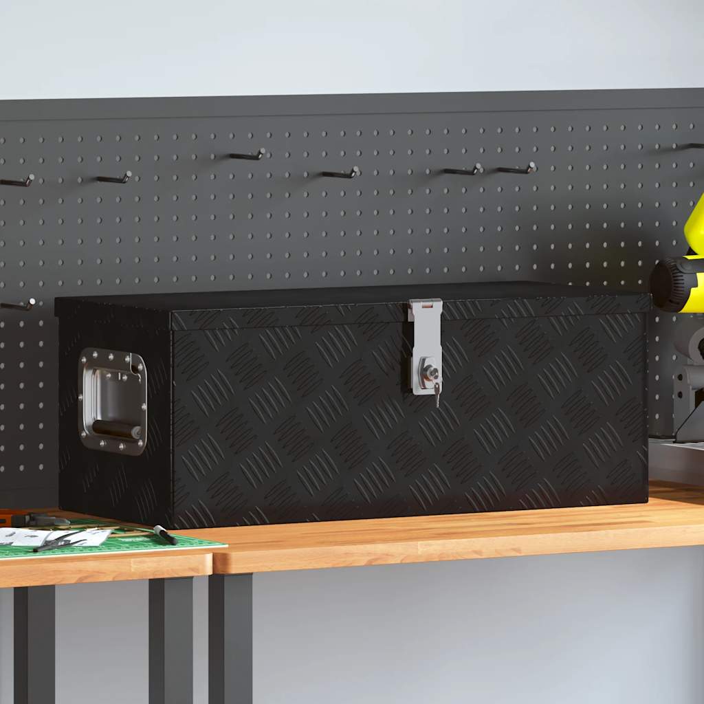 VIDAXL - Aufbewahrungsbox 70x31x27 cm Aluminium Schwarz
