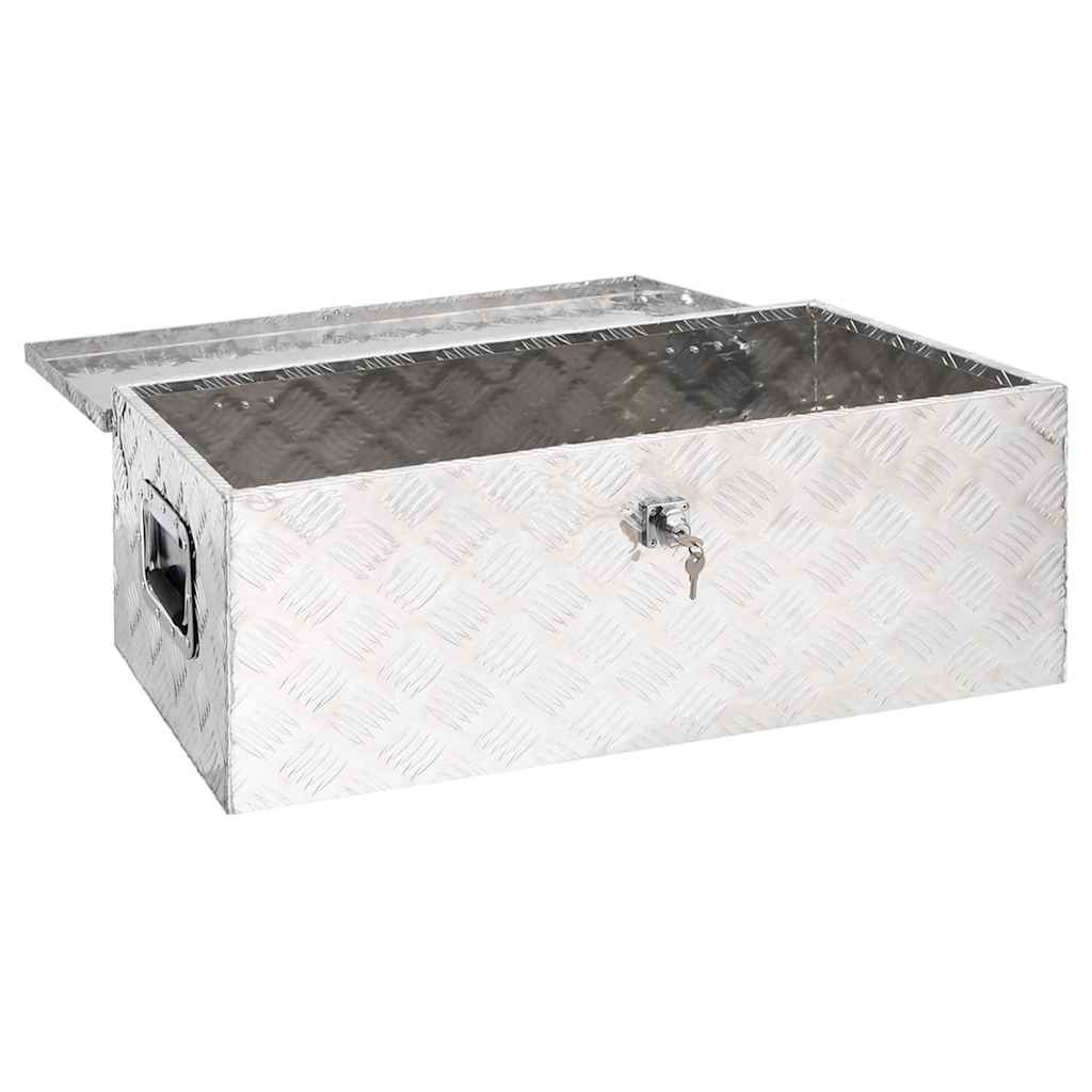Vidaxl opbergbox 90x47x33,5 cm aluminium zilverkleurig