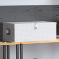Vidaxl opbergbox 90x47x33,5 cm aluminium zilverkleurig