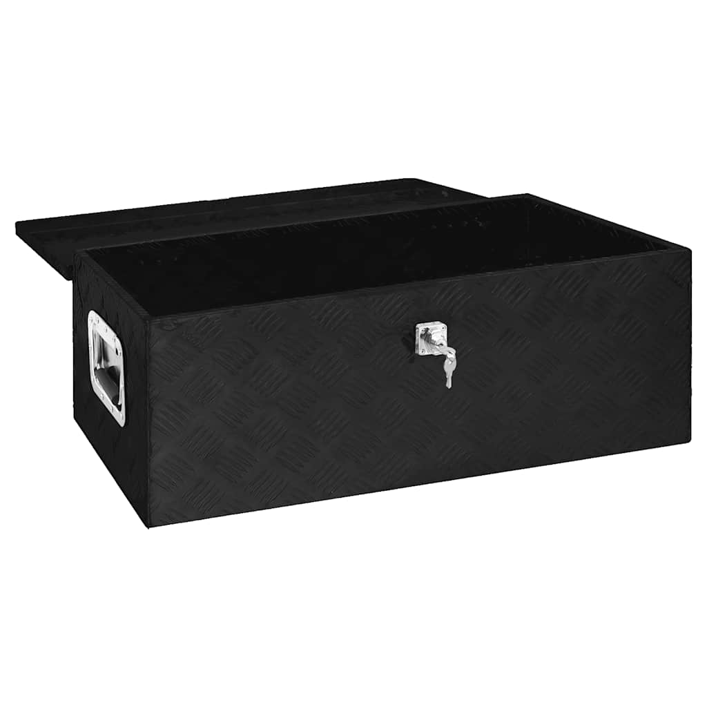 VIDAXL - Aufbewahrungsbox 90x47x33,5 cm Aluminium Schwarz
