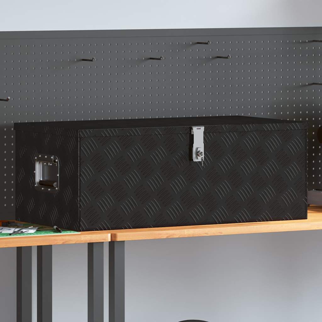 VIDAXL - Aufbewahrungsbox 90x47x33,5 cm Aluminium Schwarz
