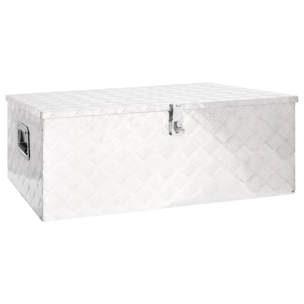 VidaXL Aufbewahrungsbox 100x55x37 cm Aluminium Silberfarbe
