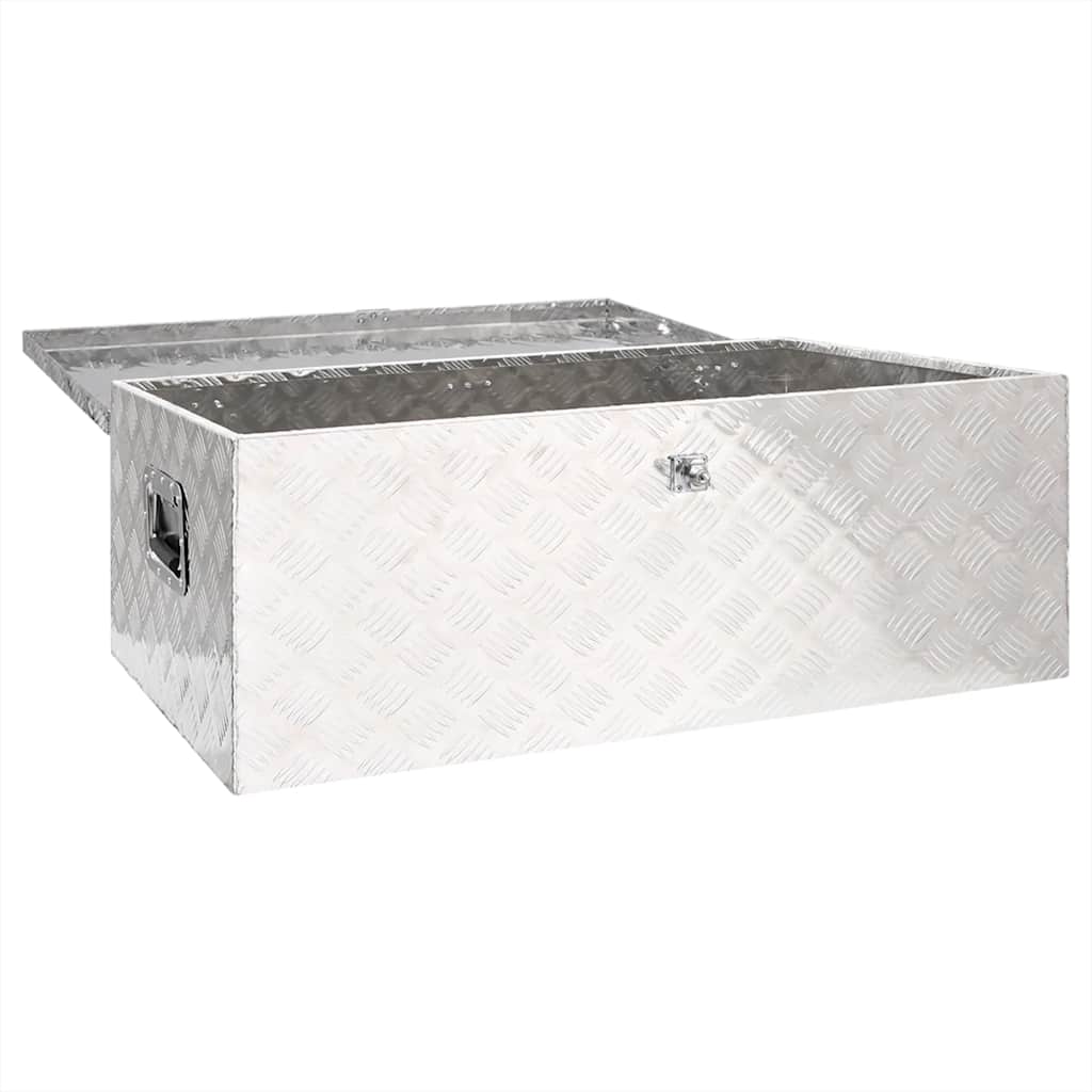 VidaXL Aufbewahrungsbox 100x55x37 cm Aluminium Silberfarbe