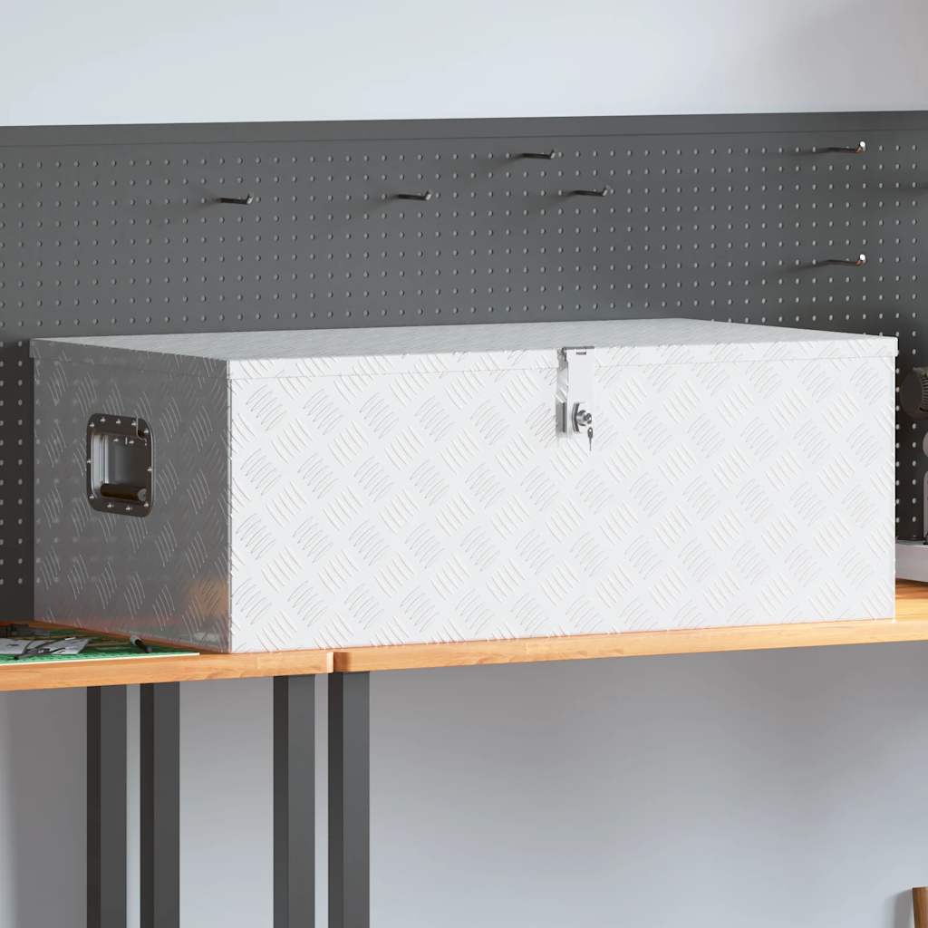 VidaXL Aufbewahrungsbox 100x55x37 cm Aluminium Silberfarbe