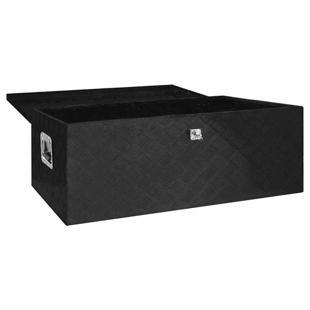 VidaXL Aufbewahrungsbox 100x55x37 cm Aluminium Schwarz