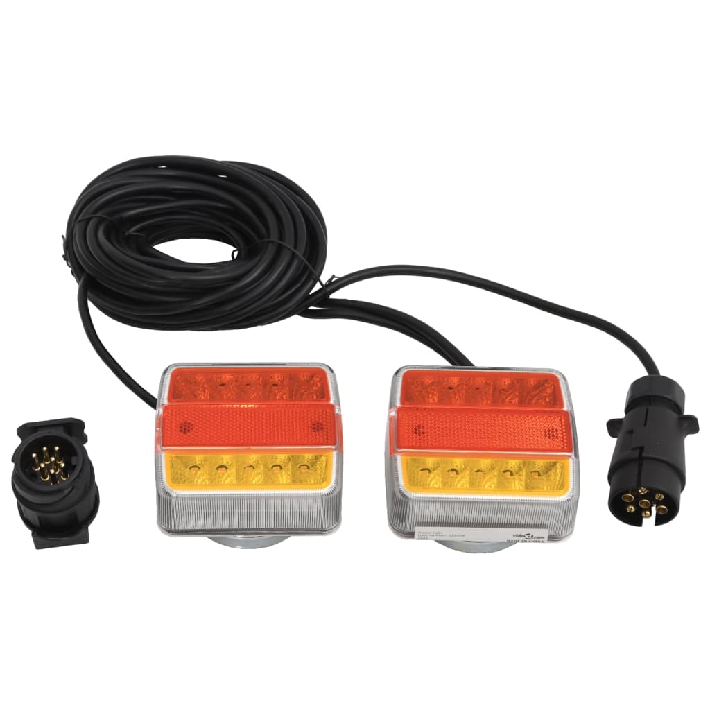 VidaXL Anhängerbeleuchtung, 2 Stück LED-Lampen, 12 V, 10,5 x 7,5 x 10 cm, Rot