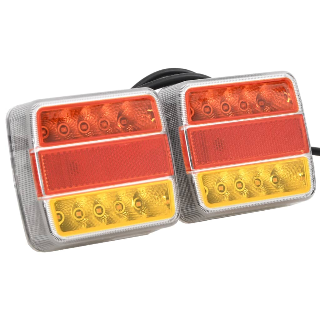 VidaXL Anhängerbeleuchtung, 2 Stück LED-Lampen, 12 V, 10,5 x 7,5 x 10 cm, Rot