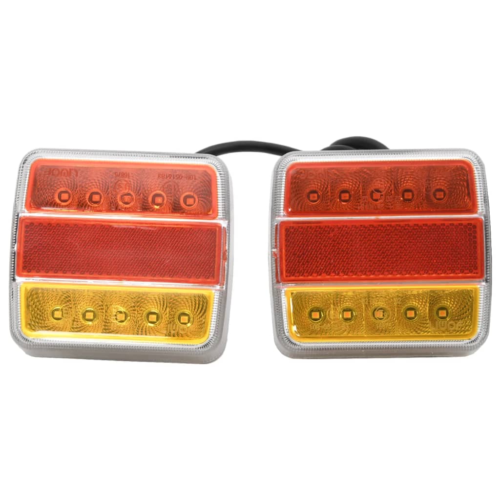 VidaXL Anhängerbeleuchtung, 2 Stück LED-Lampen, 12 V, 10,5 x 7,5 x 10 cm, Rot