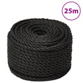 VidaXL Arbeitsseil 20 mm 25 m Polypropylen Schwarz