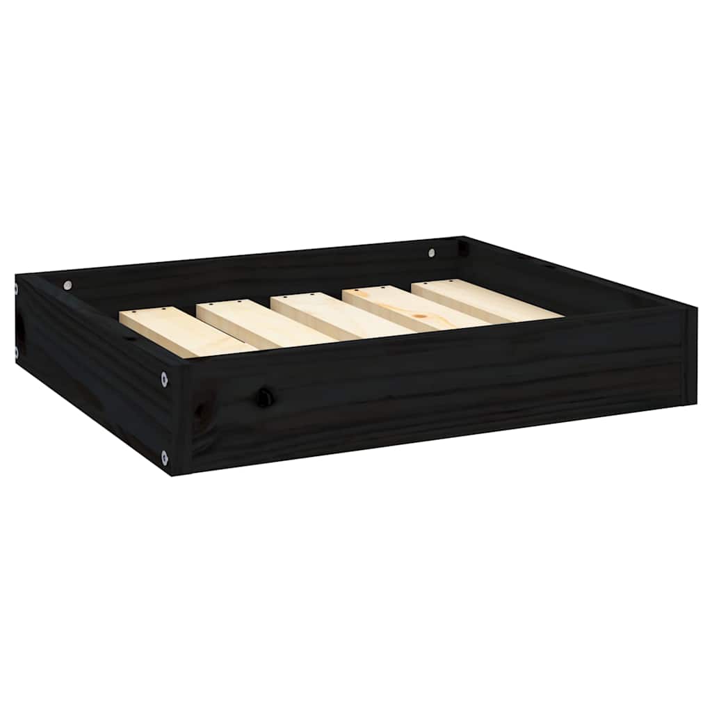 VidaXL Hundebett 51,5 x 44 x 9 cm Massives Kiefernholz Schwarz