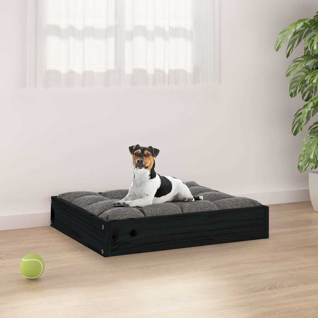 VidaXL Hundebett 51,5 x 44 x 9 cm Massives Kiefernholz Schwarz