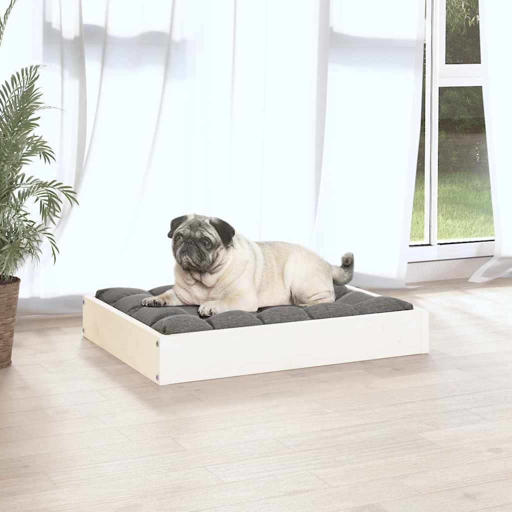 VidaXL Hundebett 61,5 x 49 x 9 cm Massivholz Kiefer Weiß