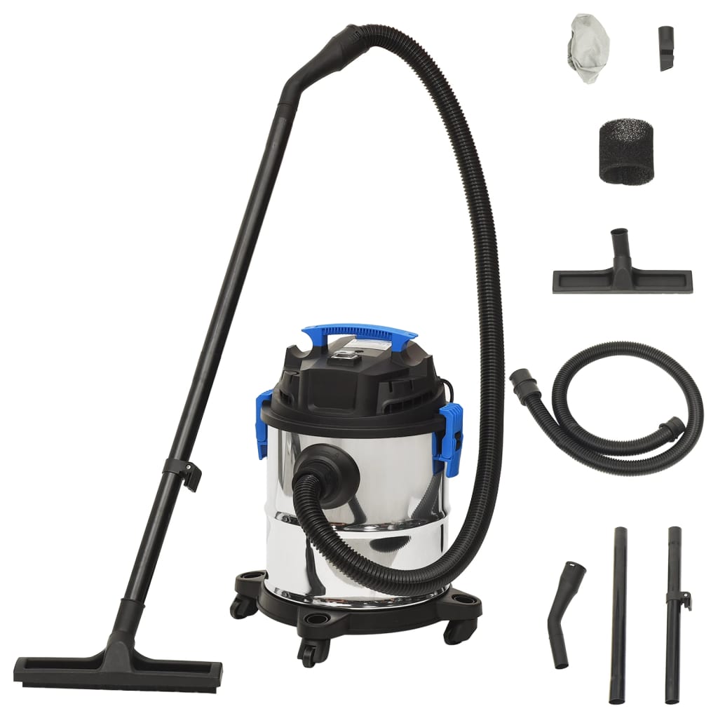 Vidaxl nat- en droogzuiger 1200 w 20 l zilverkleurig