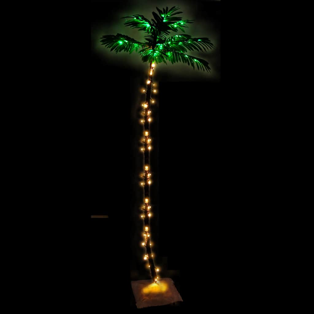 VidaXL Palmenleuchte mit LED-Beleuchtung, 136 warmweiße LEDs, 220 cm