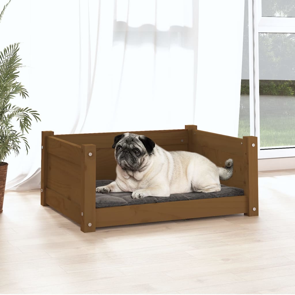 VidaXL Hundekorb 65,5x50,5 x 28 cm Festkiefer Honigbraun