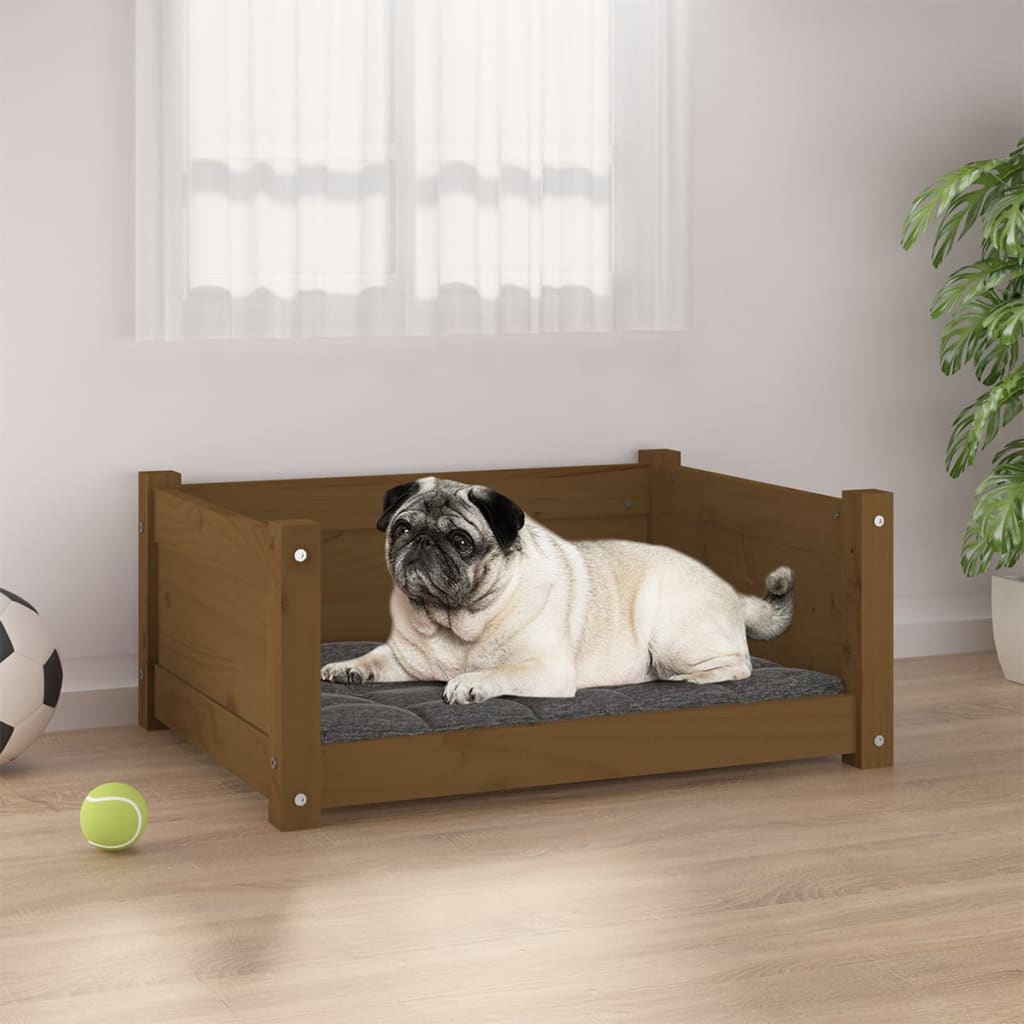 VidaXL Hundekorb 65,5x50,5 x 28 cm Festkiefer Honigbraun