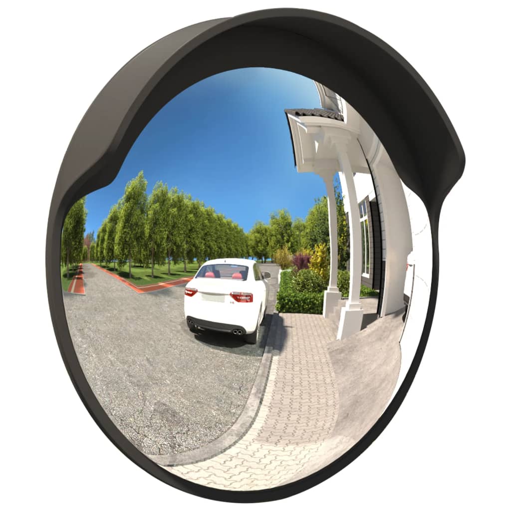 VidaXL Außenverkehrsspiegel, konvex, ø60 cm, Polycarbonat, Schwarz