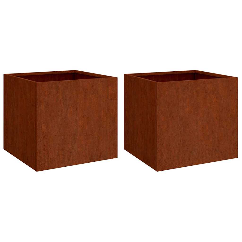 VIDAXL -Pflanzer 2 ST 42x40x39 cm Cortenstahl