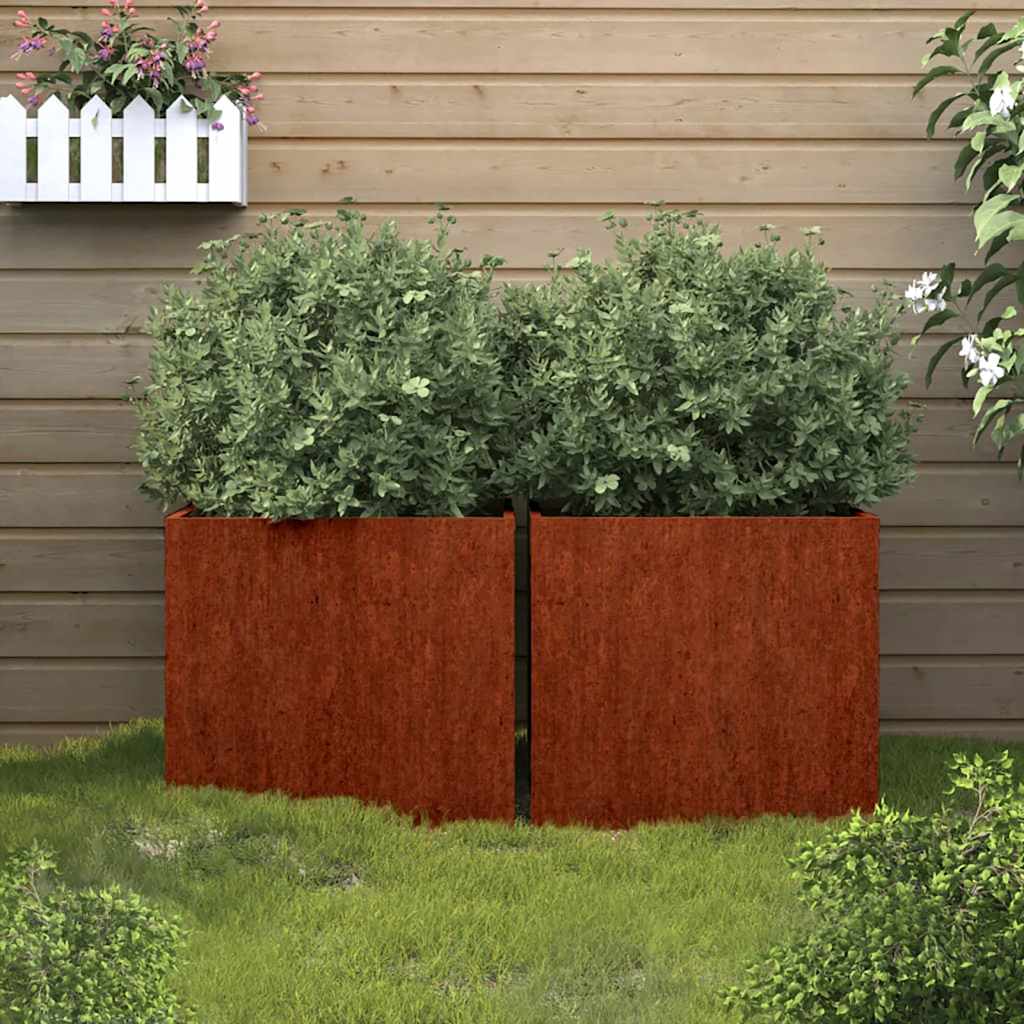 VIDAXL -Pflanzer 2 ST 42x40x39 cm Cortenstahl