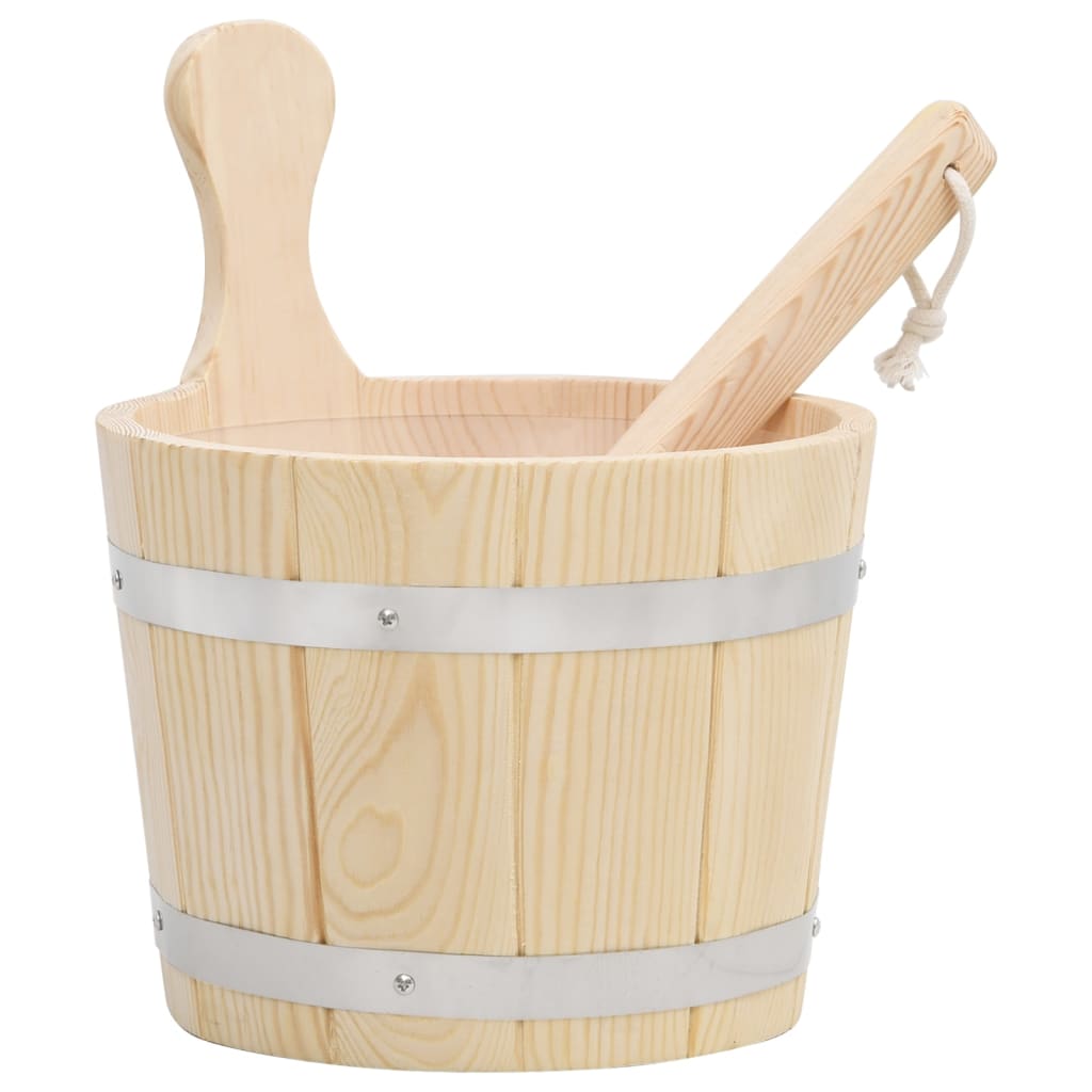 VidaXL Sauna-Set, Eimer und Schöpfkelle, massives Kiefernholz