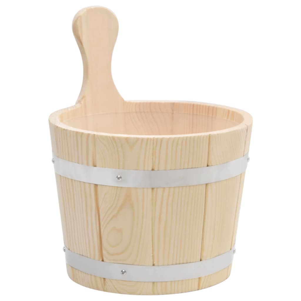 VidaXL Sauna-Set, Eimer und Schöpfkelle, massives Kiefernholz