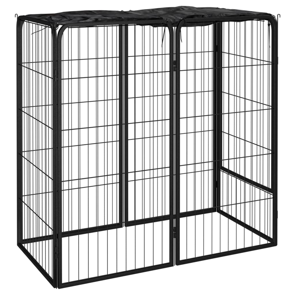 Vidaxl -Hundezwinger 6 Panele 50 x 100 cm Pulver -Stahlschwarz