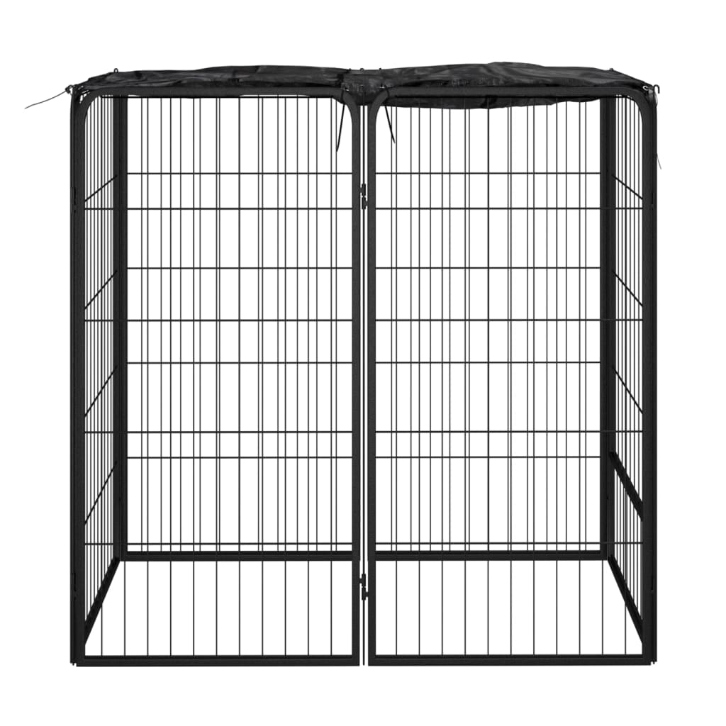 Vidaxl -Hundezwinger 6 Panele 50 x 100 cm Pulver -Stahlschwarz
