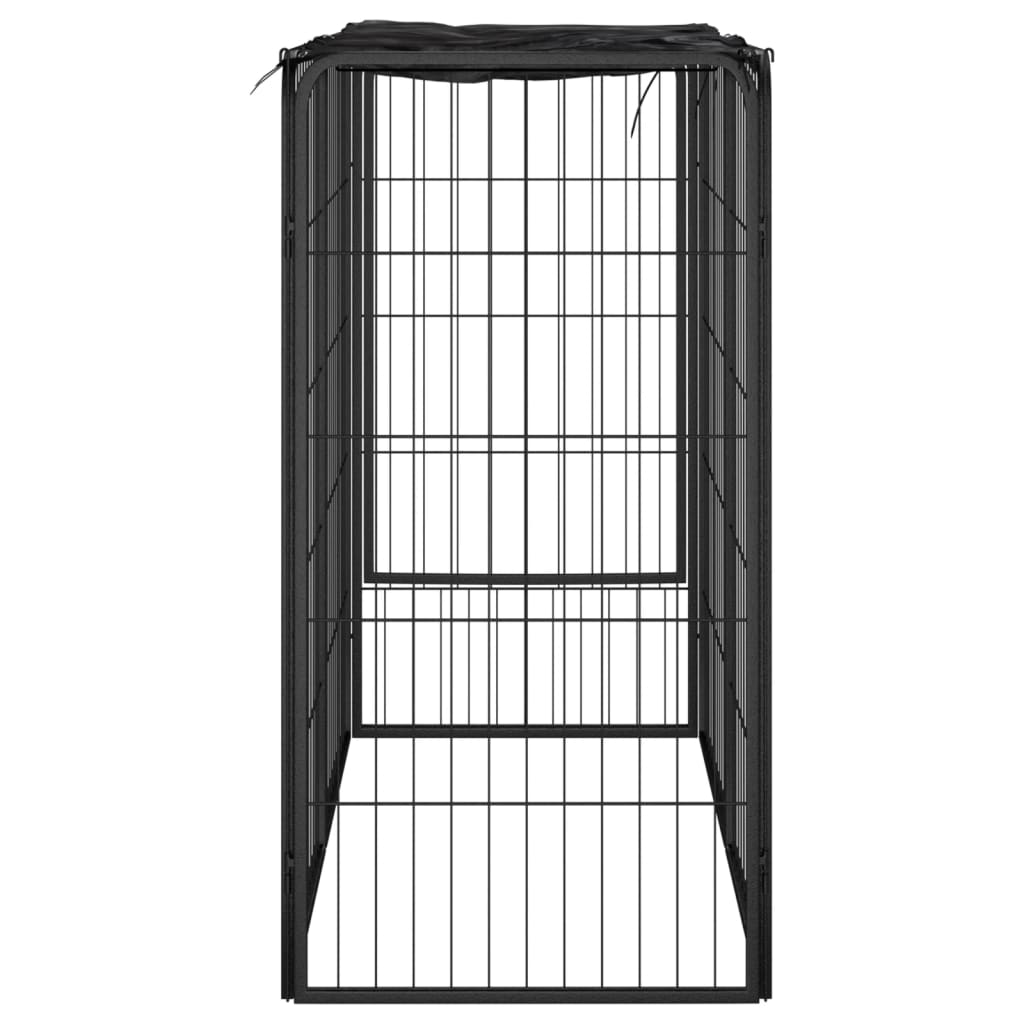 Vidaxl -Hundezwinger 6 Panele 50 x 100 cm Pulver -Stahlschwarz