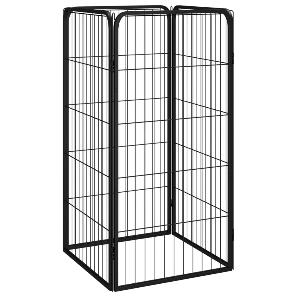 Vidaxl -Hundezwinger 4 Panele 50 x 100 cm Pulver -Stahlschwarz