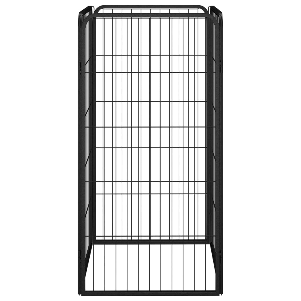 Vidaxl -Hundezwinger 4 Panele 50 x 100 cm Pulver -Stahlschwarz