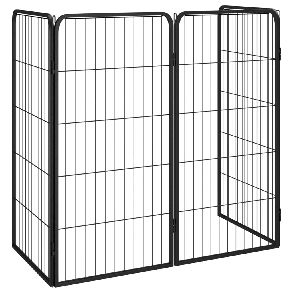 Vidaxl -Hundezwinger 4 Panele 50 x 100 cm Pulver -Stahlschwarz