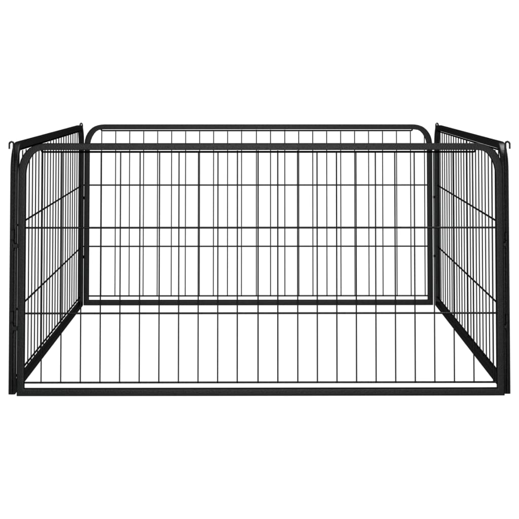 VidaXL -Hund Kennel 4 Panele 100x50 cm Pulver -Stahlschwarz