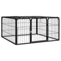 VidaXL -Hund Kennel 4 Panele 100x50 cm Pulver -Stahlschwarz