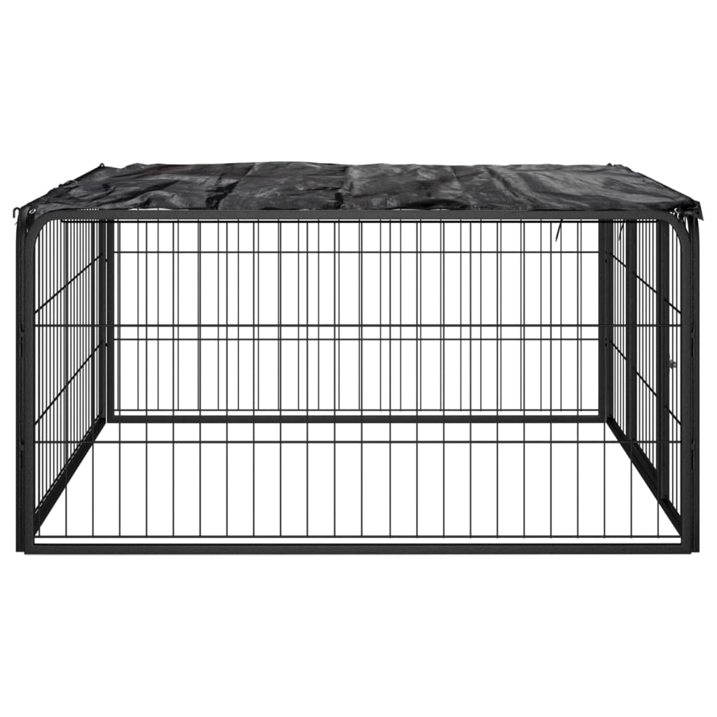VidaXL -Hund Kennel 4 Panele 100x50 cm Pulver -Stahlschwarz