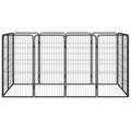 Vidaxl hondenkennel 12 panelen 50 x 100 cm gepoedercoat staal zwart