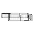 Vidaxl hondenkennel 12 panelen 100x50 cm gepoedercoat staal zwart