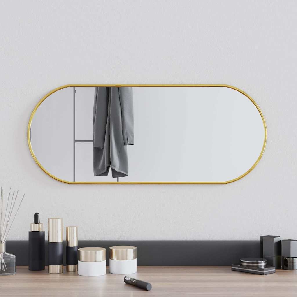 VidaXL Wandspiegel 60x25 cm Oval Goldfarben
