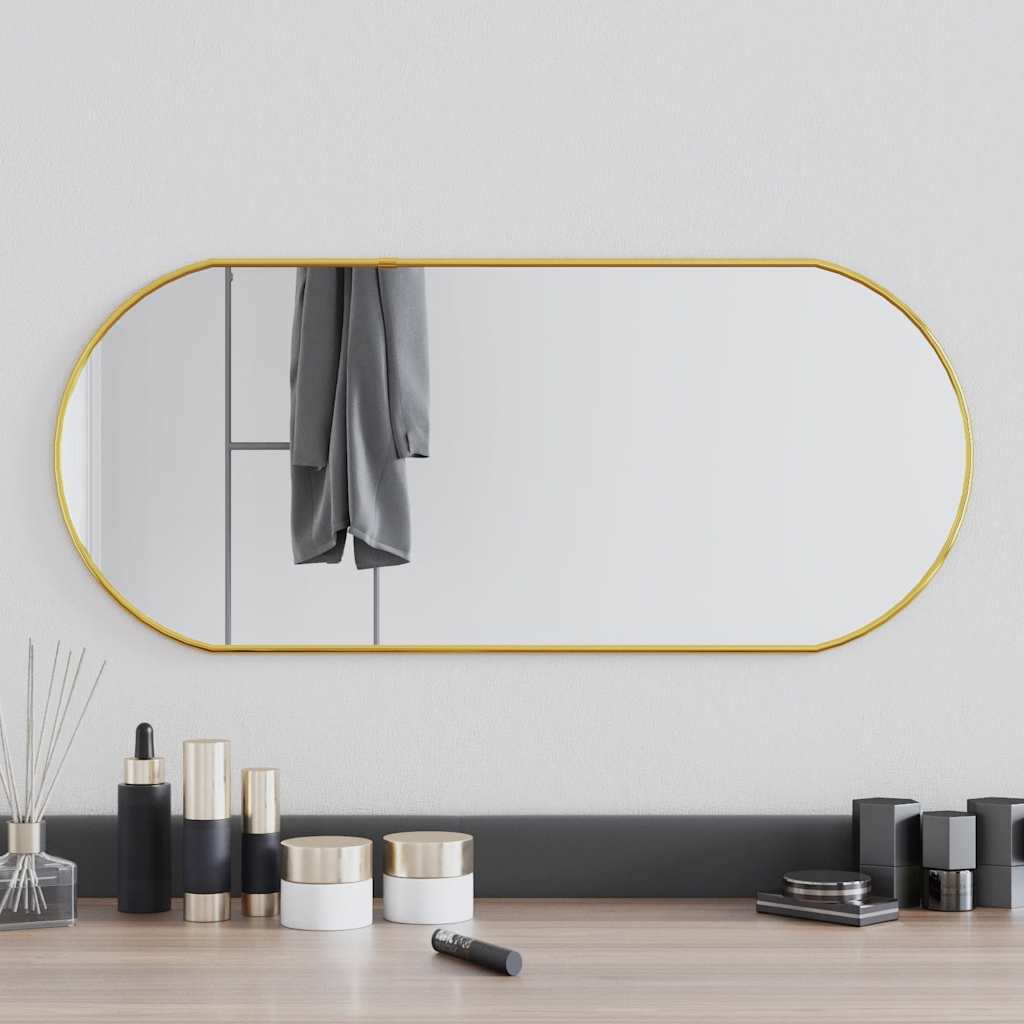 VidaXL Wandspiegel 70x30 cm Oval Goldfarben