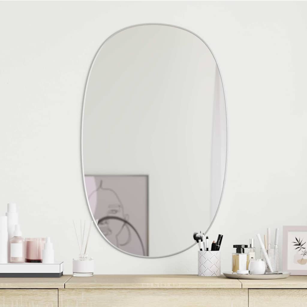 Vidaxl wandspiegel 80x50 cm zilverkleurig