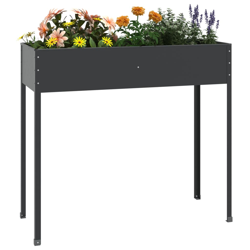 VIDAXL -Pflanzer 100,5x40,5x90 cm verzinkter Stahl -Anthrazitfarbe