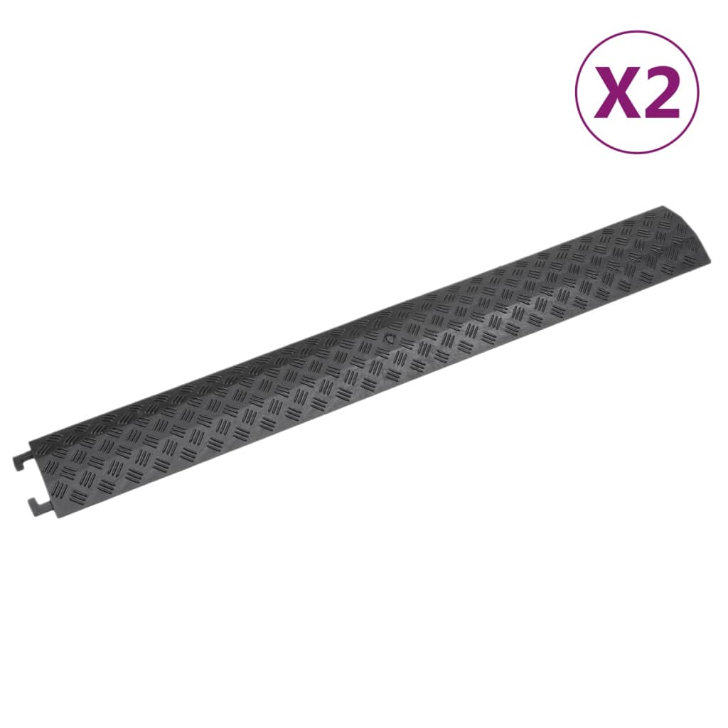 VidaXL Kabelschutzleisten Threshold, 2 Stück, 98,5 cm, Schwarz