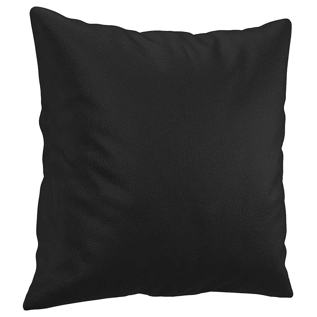 VidaXL Dekokissen, 2 Stück, 40 x 40 cm, Kunstleder, schwarz