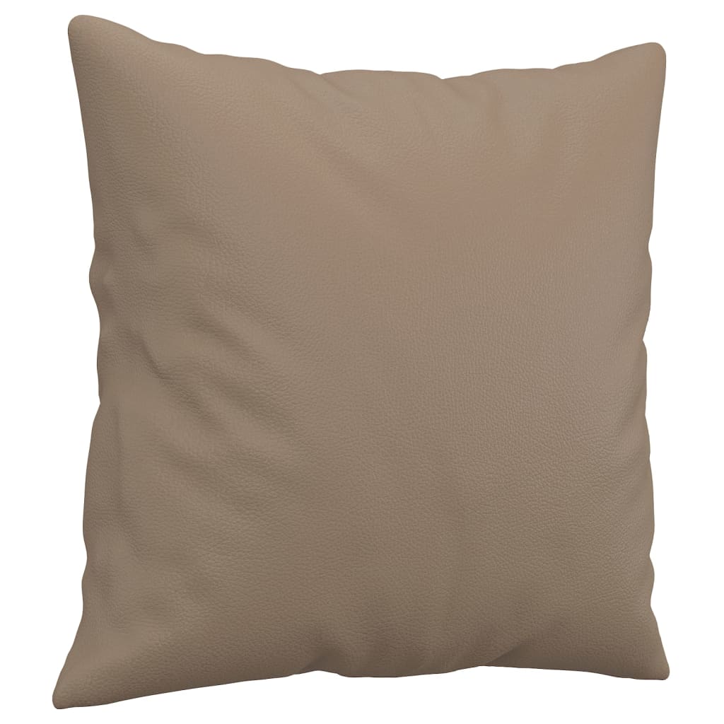 VidaXL Dekokissen, 2 Stück, 40 x 40 cm, Kunstleder, Cappuccino