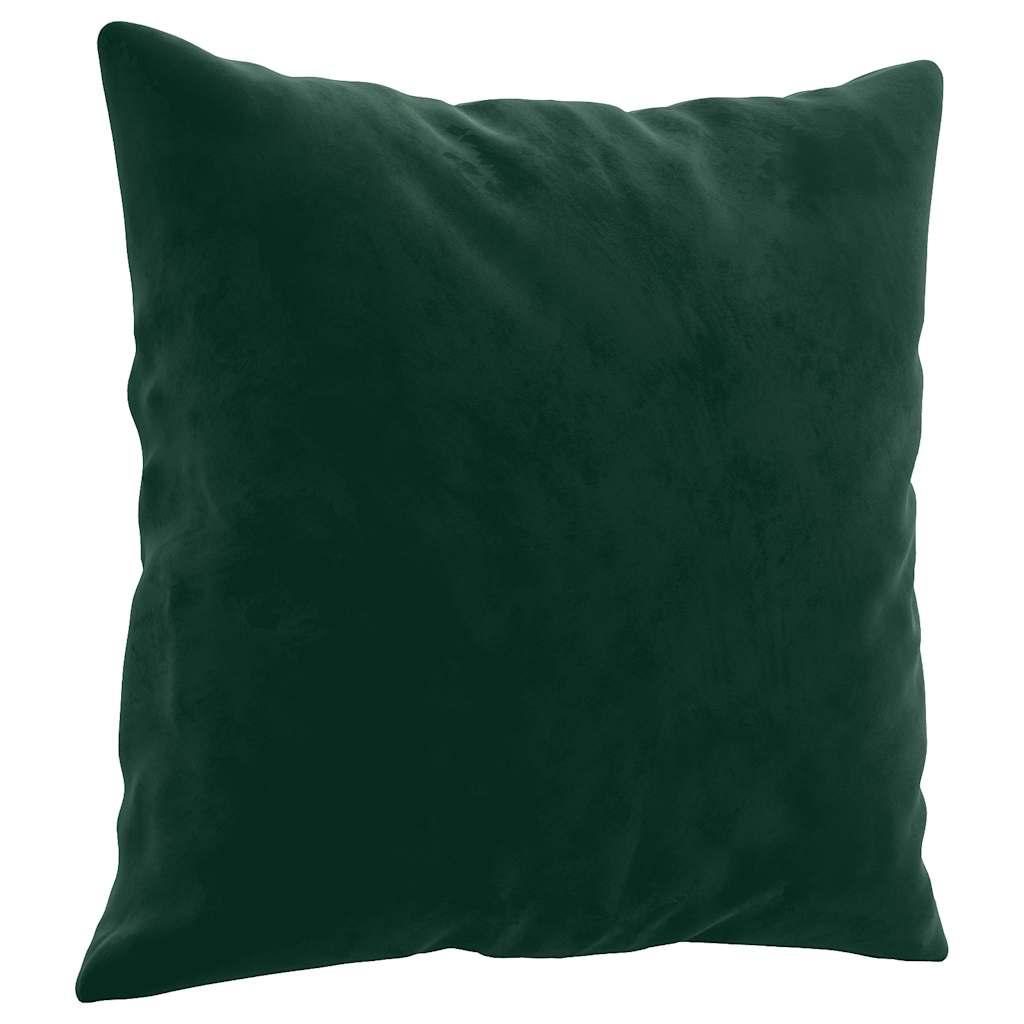 VidaXL Dekokissen, 2 Stück, 40 x 40 cm, Samt, dunkelgrün