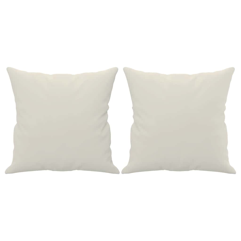 Vidaxl sierkussens 2 st 40x40 cm fluweel crèmekleurig