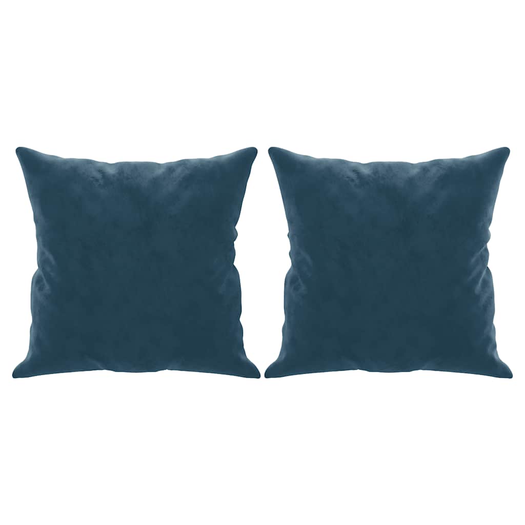 VidaXL Dekokissen, 2 Stück, 40 x 40 cm, Samt, blau