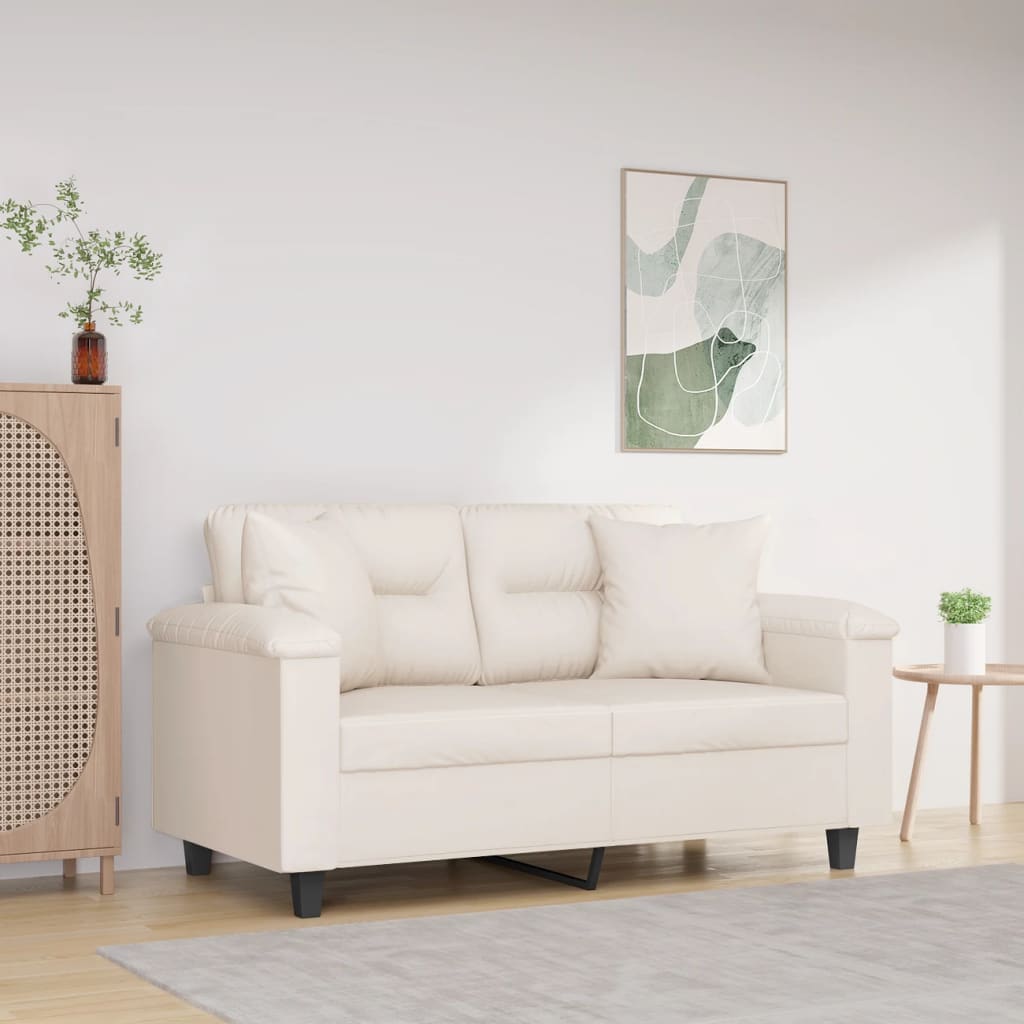 VidaXL Dekokissen, 2 Stück, 40 x 40 cm, Mikrofaserstoff, beige