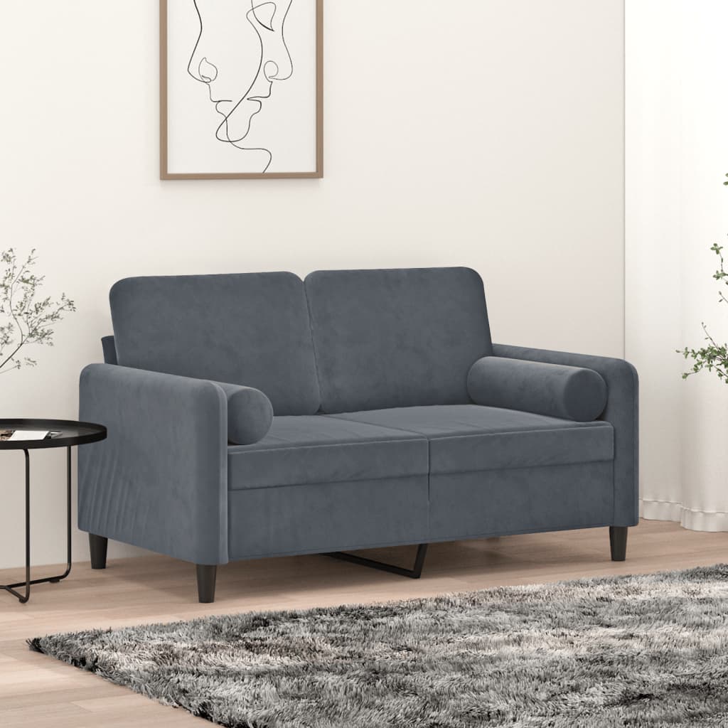 VidaXL Dekokissen, 2 Stück, 15 x 50 cm, Samt, dunkelgrau